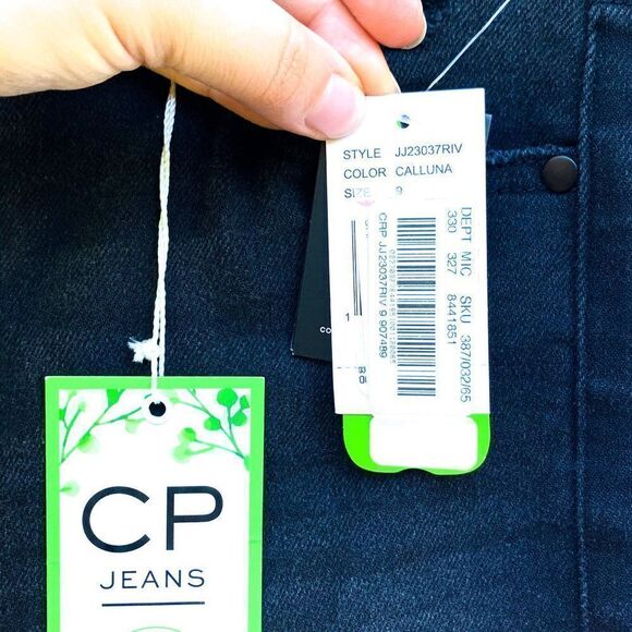 NWT CP Black Ripped High Rise Cropped Straight Leg Stretch Jeans - Picture 4 of 7